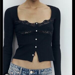 Zara combined lace top
